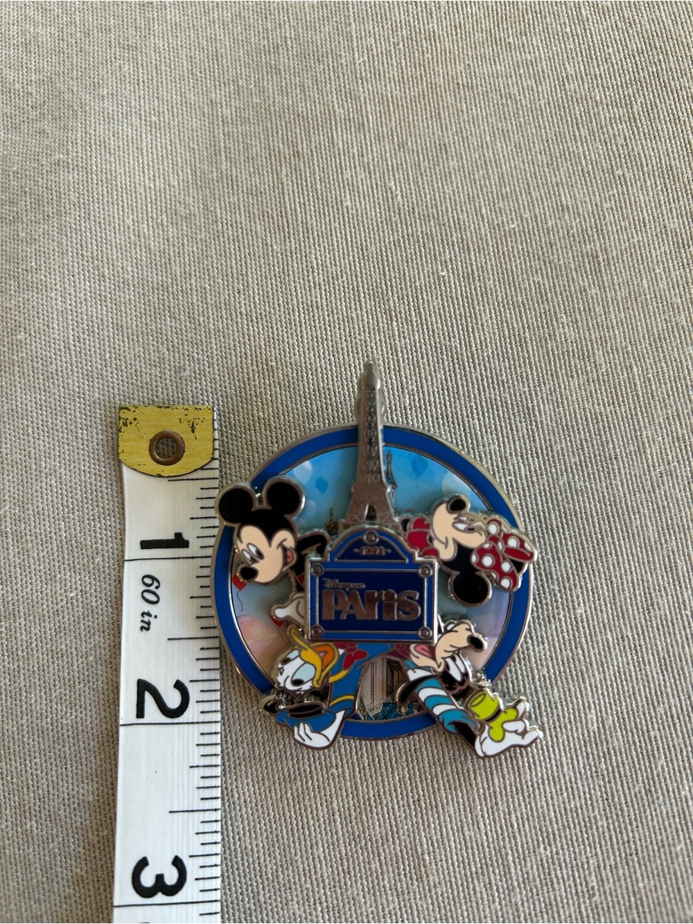 Disney Paris Mickey & Friends Enamel Trading Pin - Blue and Yellow Accents